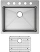 Elkay Crosstown® Polished Satin 25" x 22" x 6" 5-Hole Single Bowl Dual Mount ADA Sink Kit-4