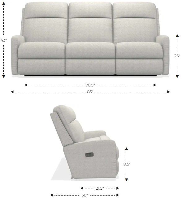 La-Z-Boy® Finley Parchment Power Wall Reclining Sofa with Headrest-2