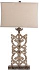 Crestview Collection Mariposa Aged White/Beige White Table Lamp-1