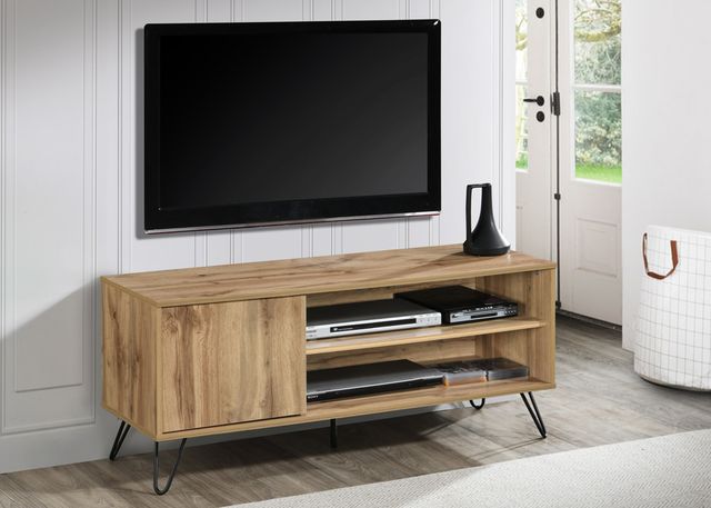 Milton Green Stars Oak Faux Wood 47" Hairpin Leg TV Stand-1