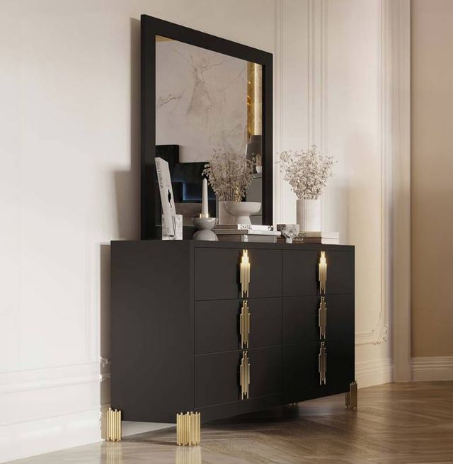 New Classic® Home Furnishings Empire Black Dresser and Mirror-1