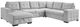 Mazin Furniture Geneva 4-Piece Light Gray Left-Arm Facing Pullout Sleeper Sectional and Storage Chaise-2