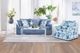 New Classic® Home Furnishings Sylvie Blue/White Swivel Chair-1