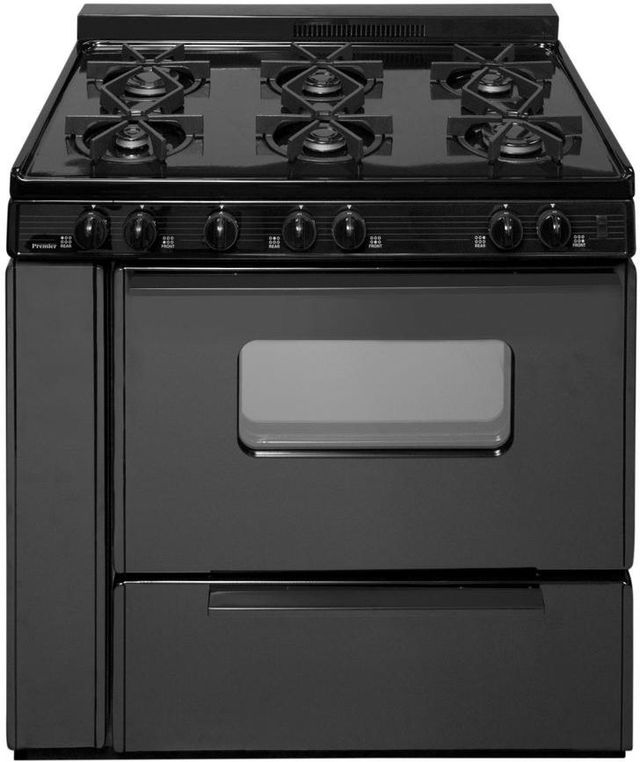 Premier 36" Black Pro Style Gas Range-0