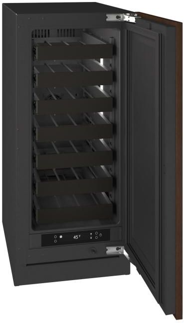 U-Line® Seamless Collection 15" 2.8 Cu. Ft. Panel Ready Wine Refrigerator with Solid Door-4