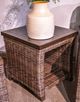 Signature Design by Ashley® Monterey Point Dark Brown Aluminum/Wicker Outdoor Square End Table-1