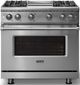 Viking® 5 Series 36" Stainless Steel Pro Style Gas (NG) Range with Polished Chrome Trim-4