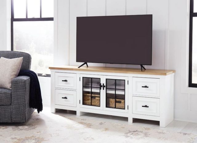 Signature Design by Ashley® Ashbryn Natural/White Extra Large TV Stand-6