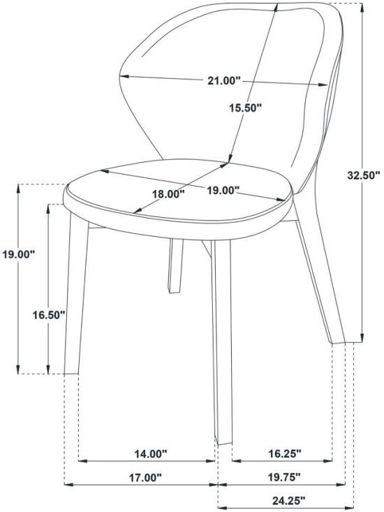 Coaster® Randolph 2-Piece Butterscotch/Red Brown Dining Side Chair Set-2