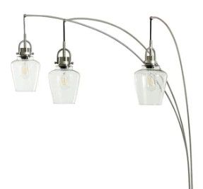StyleCraft Black Marble/Brushed Nickel Floor Lamp-1