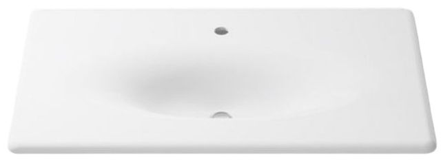 Kohler Iron/Impressions® White 37" Enameled Cast Iron Vanity Top with Integrated Oval Sink-3