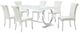 Furniture of America® Holbaek 5-Piece White 80" Dining Table Set with Silver Base-0