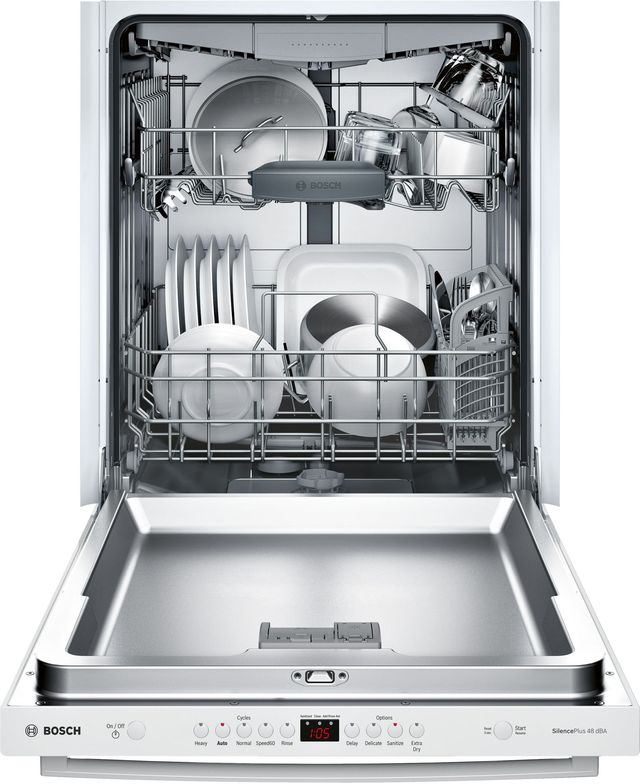 Bosch® 100 Series 24" White Built In Dishwasher-1