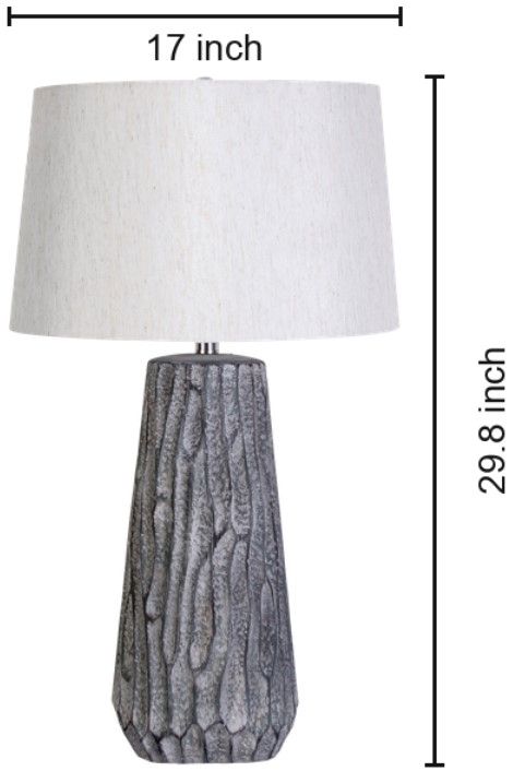 Classy Living 2-Piece Textured Elegance Gray Table Lamp Set-1