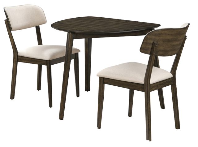 New Classic® Home Furnishings Rex 3-Piece Beige/Walnut Corner Dining Set-0