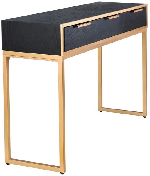 Stylecraft Ebony and Gold Console Vanity Table-3