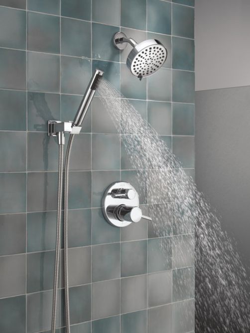Delta Modern 14S Chrome Shower Trim with Fixed Head & Hand Shower-3