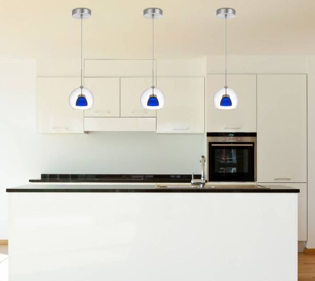 Cal® Lighting & Accessories Frosted Blue Mini Pendant-2