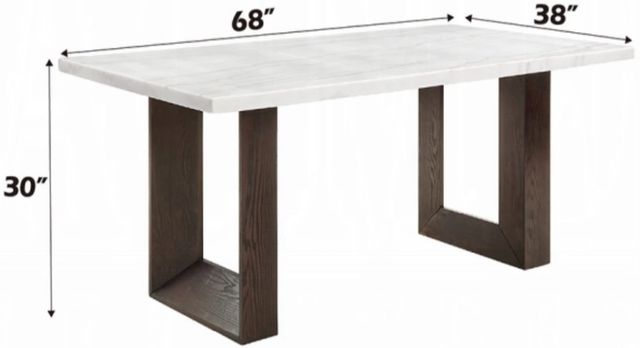 ACME Furniture Edwyn White Dining Table with Brown Base-3