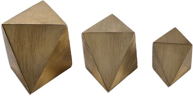 Uttermost® Rhombus 2-Piece Antique Champagne Sculpture Set-2