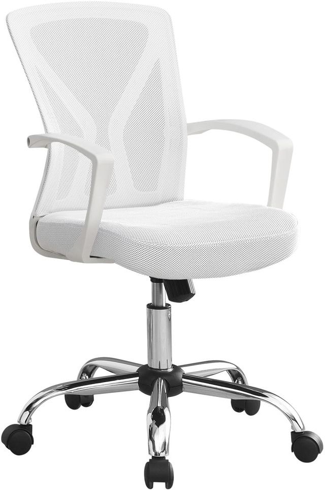 Monarch Specialties Inc. Chrome/White Office Chair-0