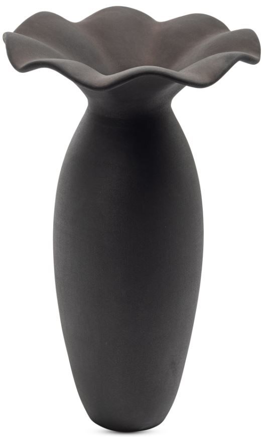 Moe's Home Collection Ruffle Black 16" Decorative Vessel-0