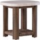 Signature Design by Ashley® Dolan Creek Beige Aluminum Outdoor End Table with Brown Base-0