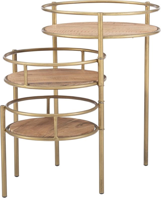 Powell® Collis Natural/Gold Three Tiered Plant Stand-2