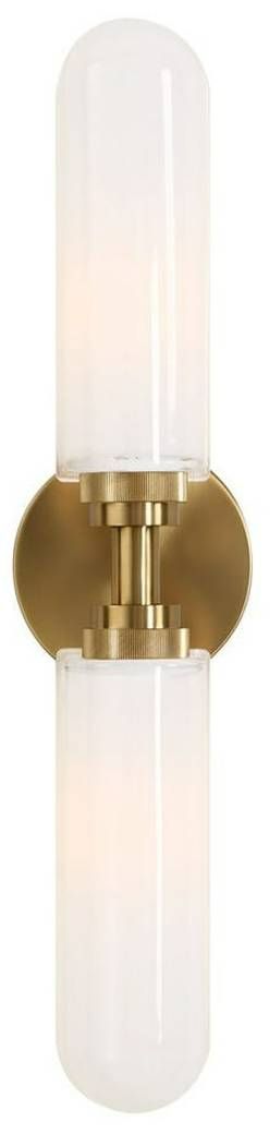 Uttermost® Wellsville Glass 2-Light Sconce with Warm Brass Accent-0