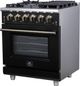 FORNO® Massimo Series Alta Qualita 30" Black Pro Style Gas Range-2