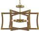 Currey & Company Bastian Brass/Chestnut Small Lantern Chandelier-0