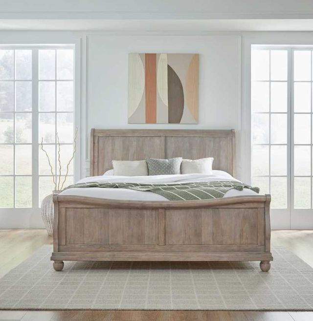 Liberty Furniture Rustic Traditions Saddle Tan California King Sleigh Bed-1