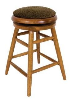 Allwood Furniture Group #42 24" Solid Oak Backless Swivel Stool with Pad-0