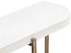Modus Furniture Lyon White Semi-Circular Console Table with Brushed Bronze Base-4