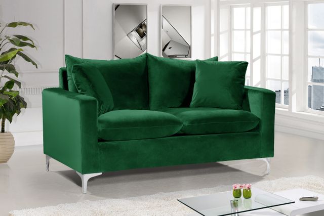 Meridian Furniture Naomi Green Velvet Loveseat-1