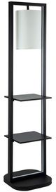 A & B Home Black Vertical Shelving Stand with Light-0