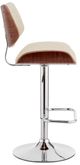 Armen Living Leland Cream/Chrome Adjustable Bar Stool-1