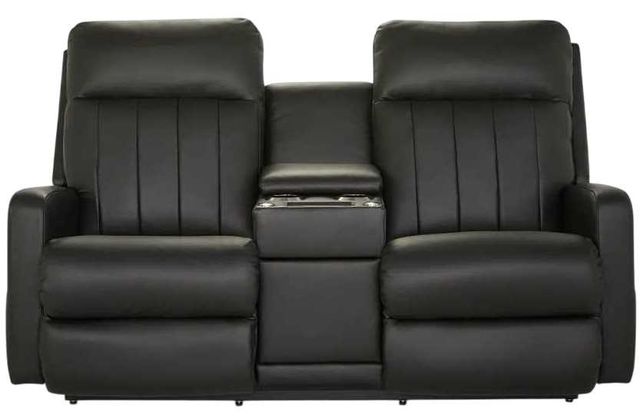 La-Z-Boy® Finley Onyx Leather Power Wall Reclining Loveseat with Console and Headrest-1