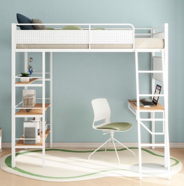 Coaster® Campus Matte White Youth Twin Loft Bed-0
