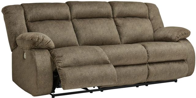 Signature Design by Ashley® Burkner Mocha Power Reclining Sofa-4