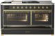Ilve® Majestic III 60" Graphite Matte Pro Style Dual Fuel Natural Gas Range with French Top and Brass Trim-2