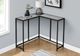 Monarch Specialties Inc. 36"L Grey Corner Console with Black Metal Base-1