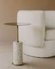 Moe's Home Collection Gabriel White Accent Table with Antique Brass Iron Top-3