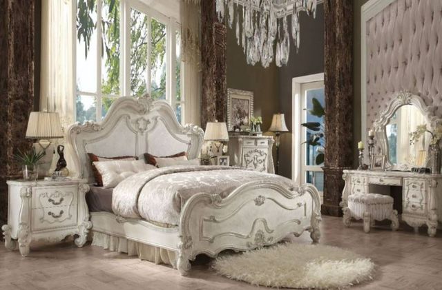 ACME Furniture Versailles Bone White Eastern King Panel Bed-1