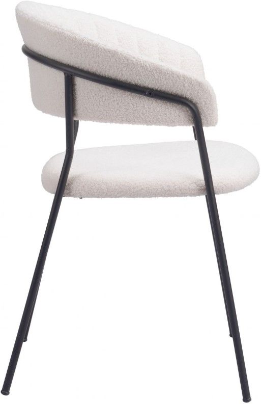 Zuo® Modern Josephine 2-Piece Black/Cream Dining Arm Chair Set-2