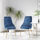 Mazin Furniture Plumeria Blue/Gold Dining Side Chair -4