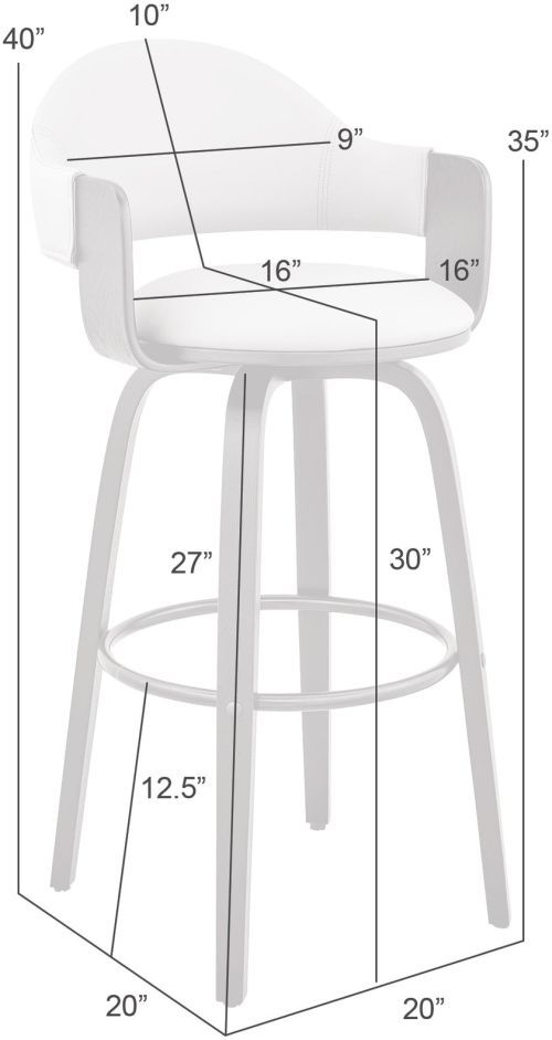 Armen Living Daxton Brown/Walnut Bar Stool-2