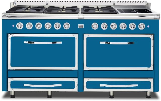 Viking® Tuscany 66" Alluvial Blue Dual Fuel Pro-Style Dual Fuel Natural Gas Range-0