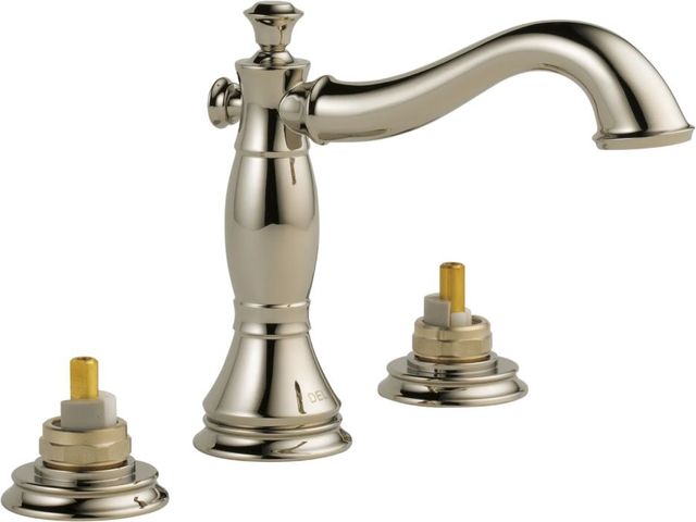Delta Cassidy® Polished Nickel Widespread Bathroom Faucet - Less Handles-0