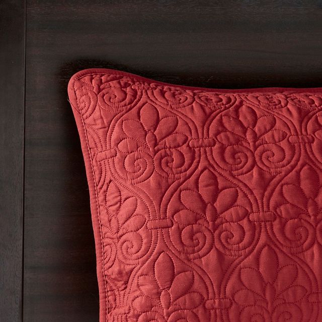 Olliix by Madison Park Red Queen Quebec Reversible Bedspread Set-4